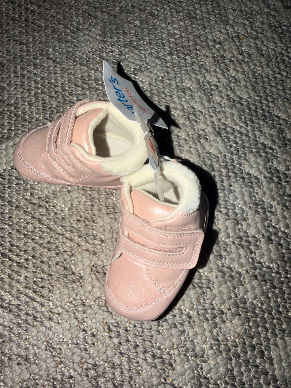 Carter's Light Pink Faux-Fur Lined Baby Sneakers